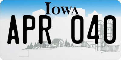 IA license plate APR040