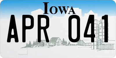 IA license plate APR041