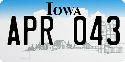 IA license plate APR043