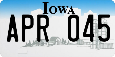 IA license plate APR045