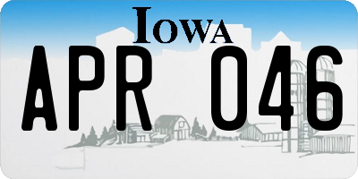 IA license plate APR046