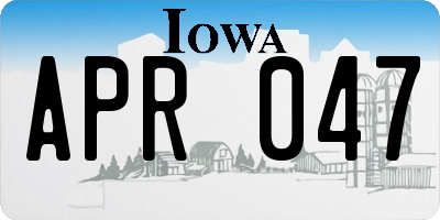 IA license plate APR047