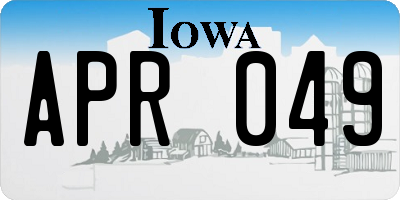 IA license plate APR049