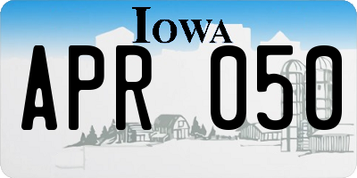 IA license plate APR050