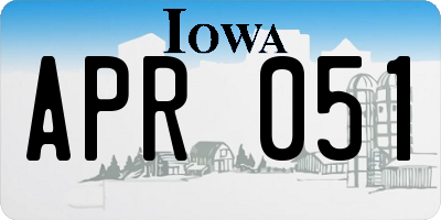 IA license plate APR051