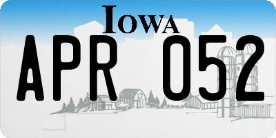 IA license plate APR052