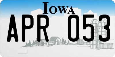 IA license plate APR053