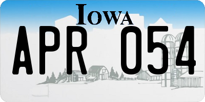 IA license plate APR054