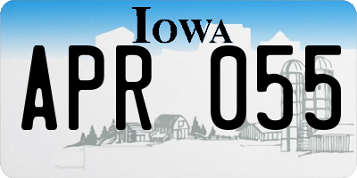 IA license plate APR055