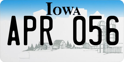 IA license plate APR056