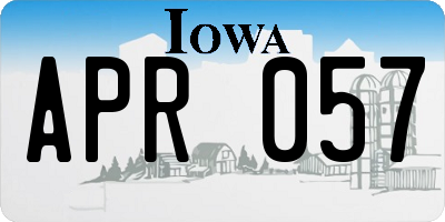 IA license plate APR057