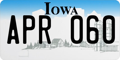 IA license plate APR060