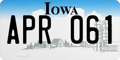 IA license plate APR061