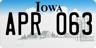 IA license plate APR063
