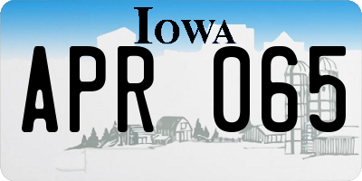 IA license plate APR065