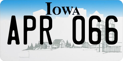 IA license plate APR066