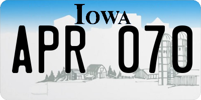 IA license plate APR070