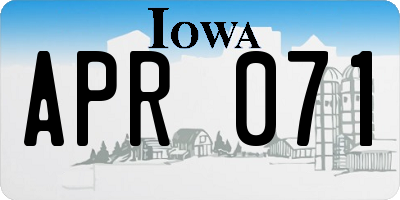 IA license plate APR071