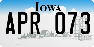 IA license plate APR073