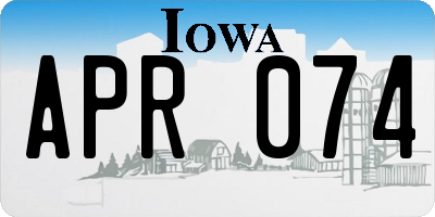 IA license plate APR074