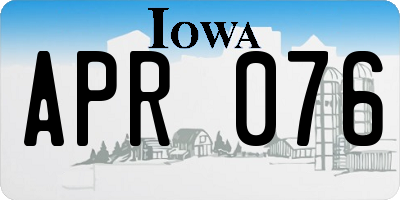 IA license plate APR076