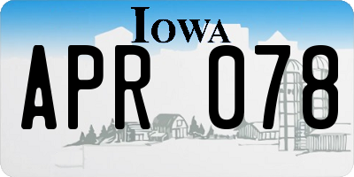 IA license plate APR078