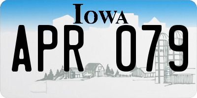 IA license plate APR079