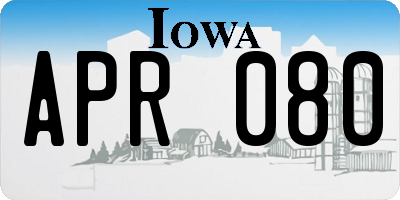 IA license plate APR080