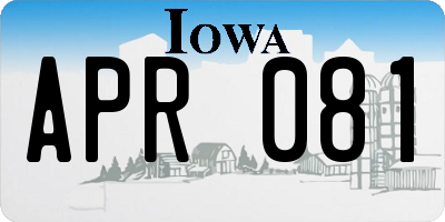 IA license plate APR081