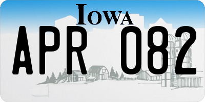 IA license plate APR082