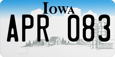 IA license plate APR083