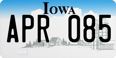 IA license plate APR085
