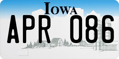 IA license plate APR086