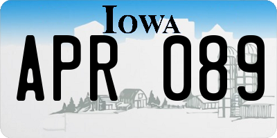 IA license plate APR089