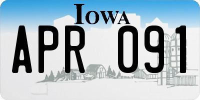 IA license plate APR091