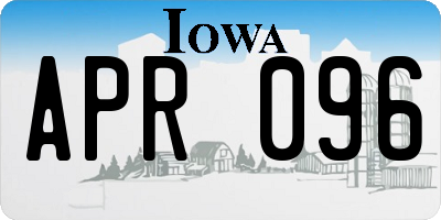 IA license plate APR096