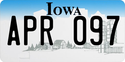 IA license plate APR097
