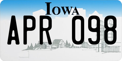 IA license plate APR098