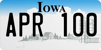 IA license plate APR100