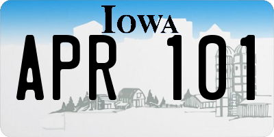 IA license plate APR101