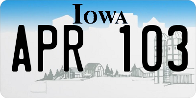 IA license plate APR103