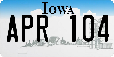 IA license plate APR104