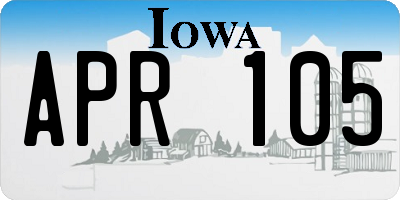 IA license plate APR105