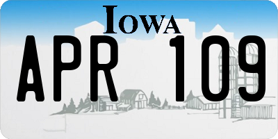 IA license plate APR109