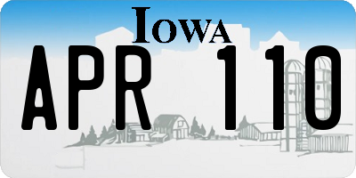 IA license plate APR110