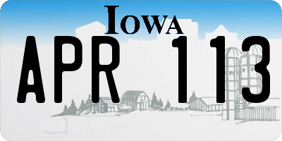 IA license plate APR113