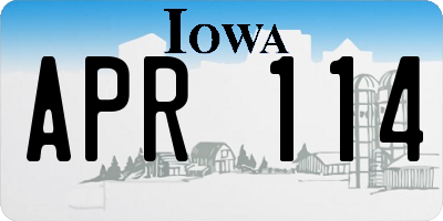 IA license plate APR114