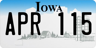 IA license plate APR115