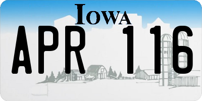 IA license plate APR116