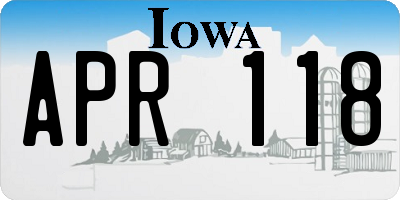 IA license plate APR118